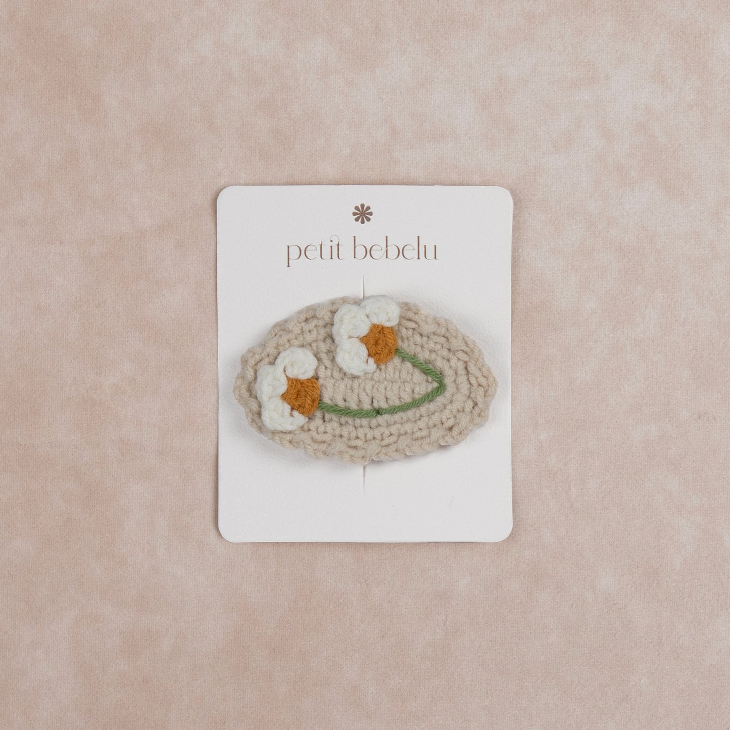 daisy duo crochet hair clip | beige