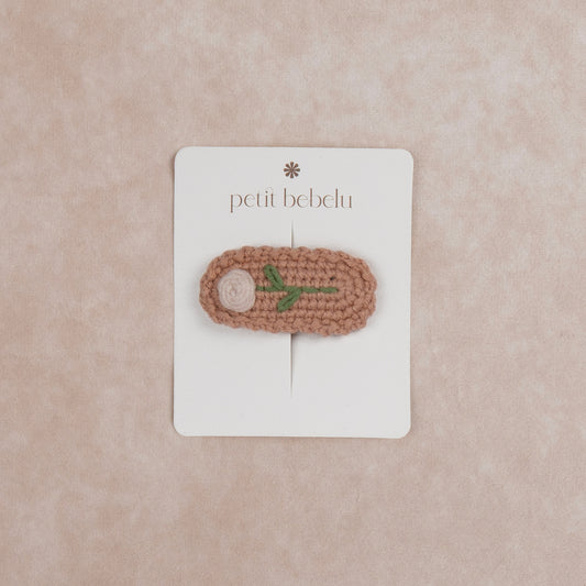 rose crochet hair clip | blush