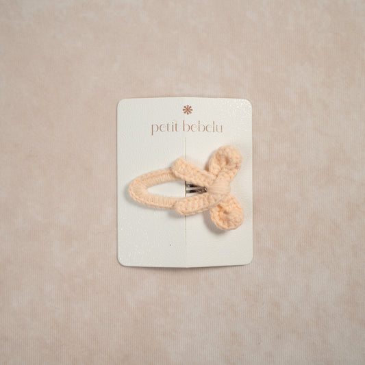 ballet bow crochet hair clip | pink