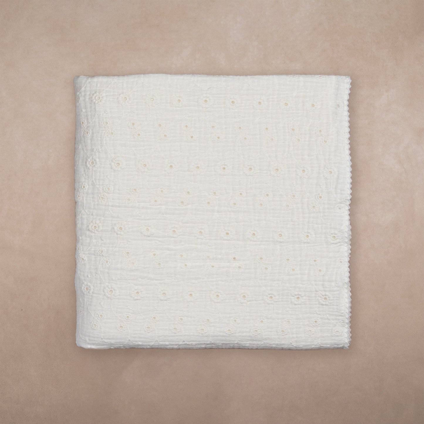 flower embroidered muslin | milk