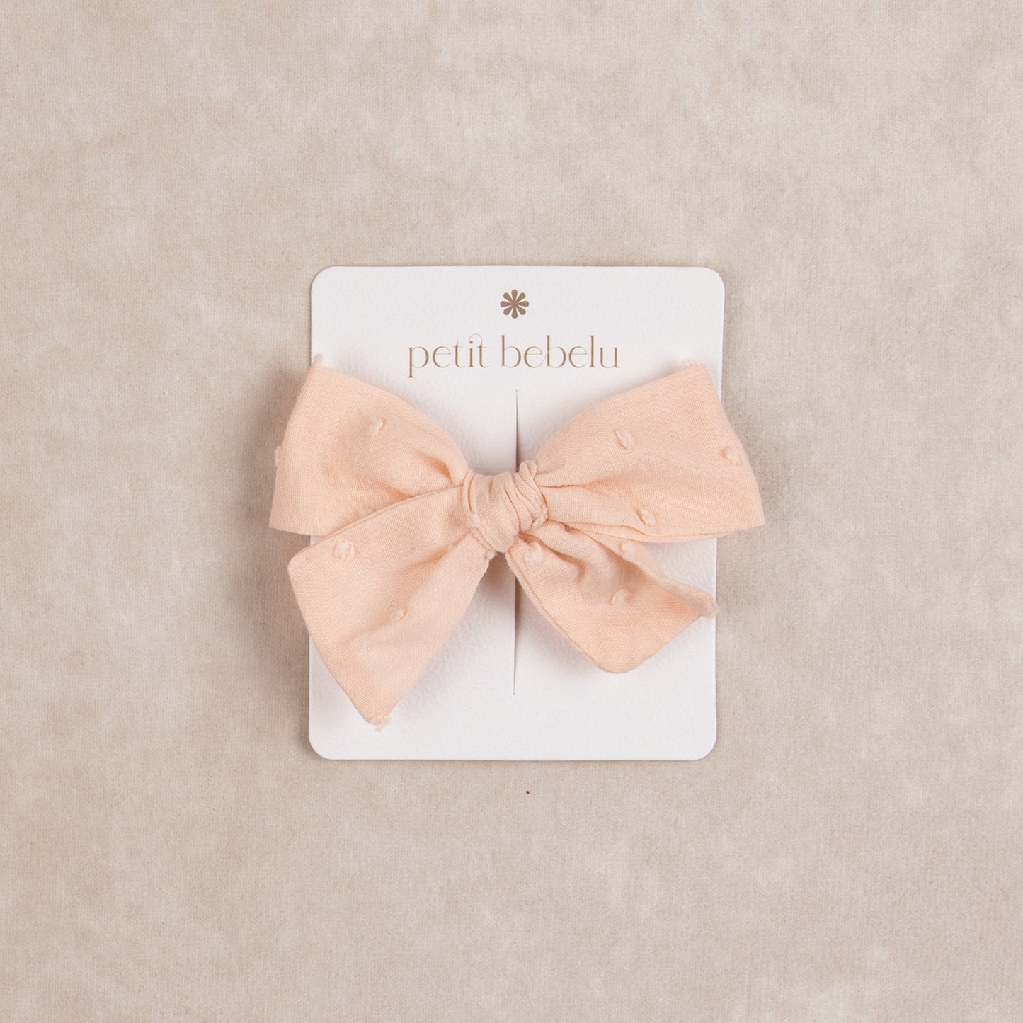 swiss dot bow | peach