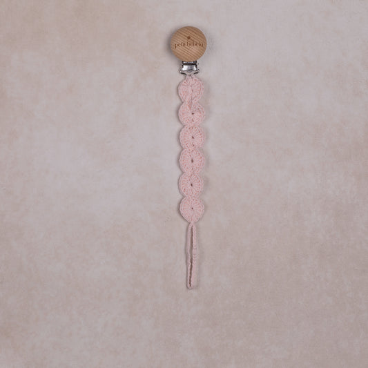 bubble knit pacifier holder | pink