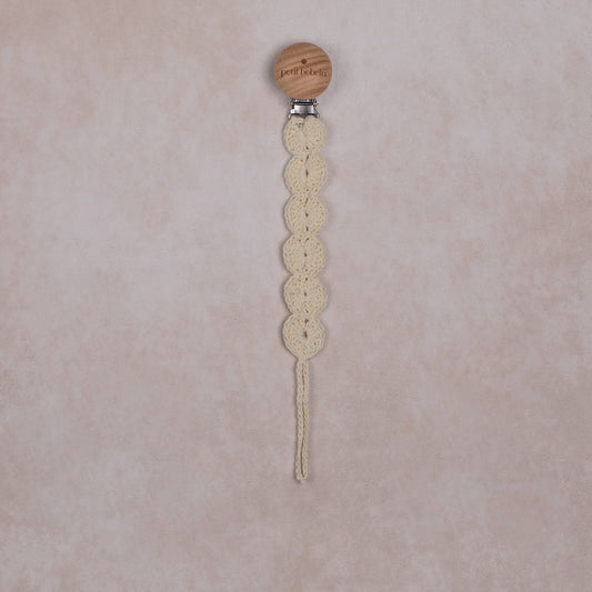 bubble knit pacifier holder | ivory