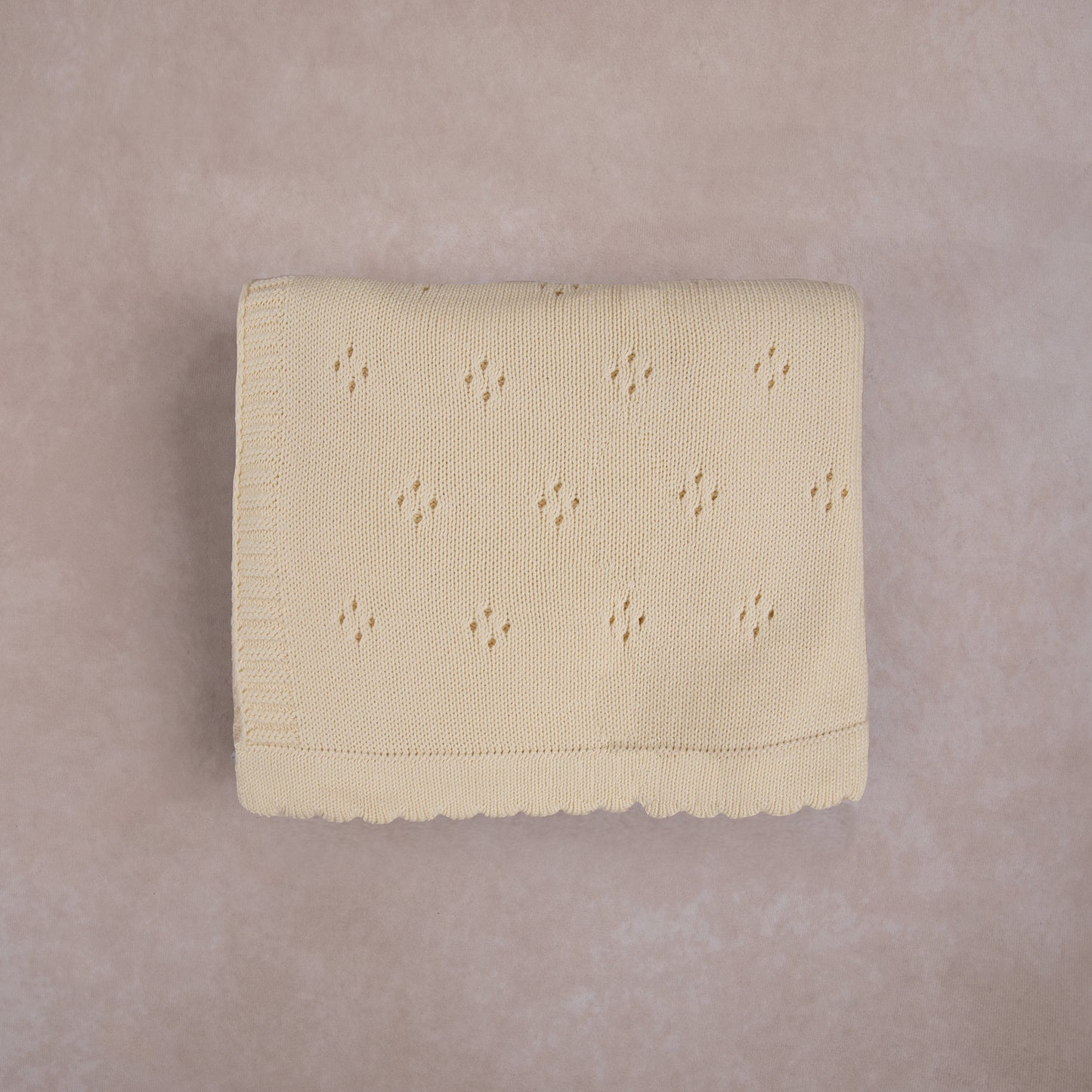 pointelle knit blanket | ivory