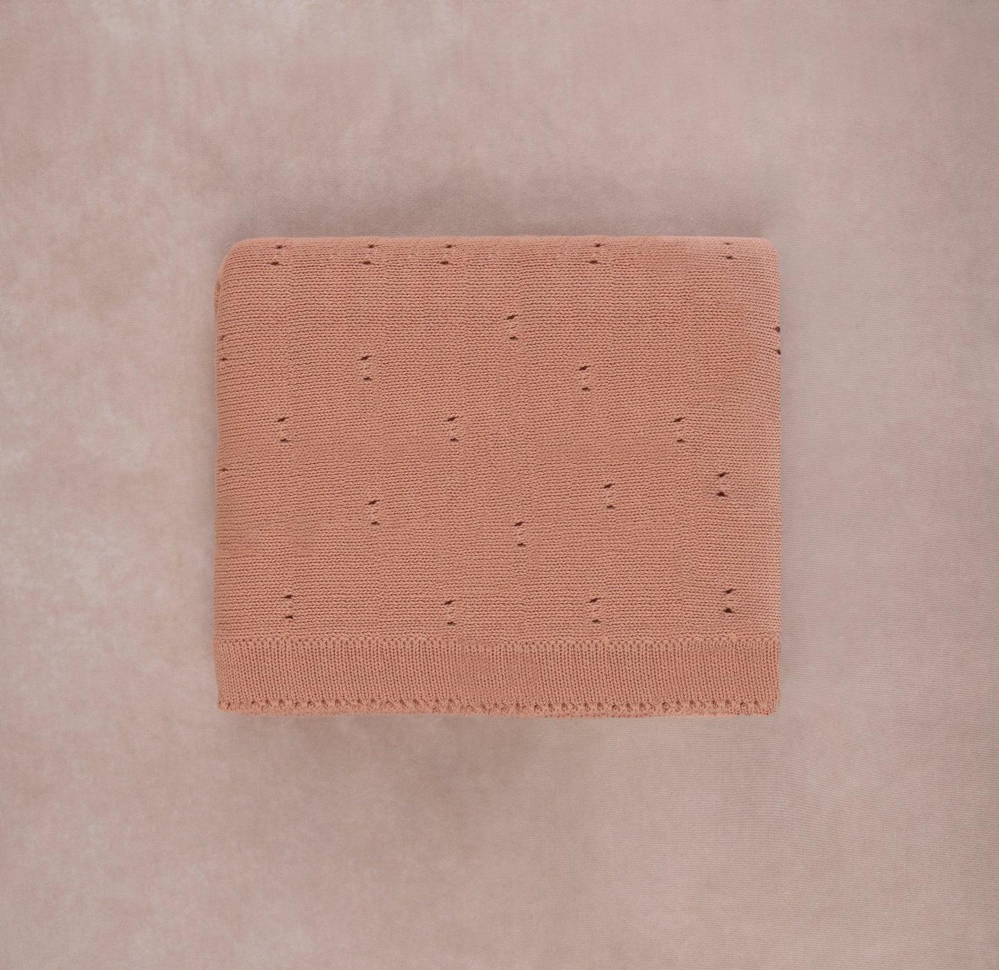 pointelle knit blanket | dusty rose