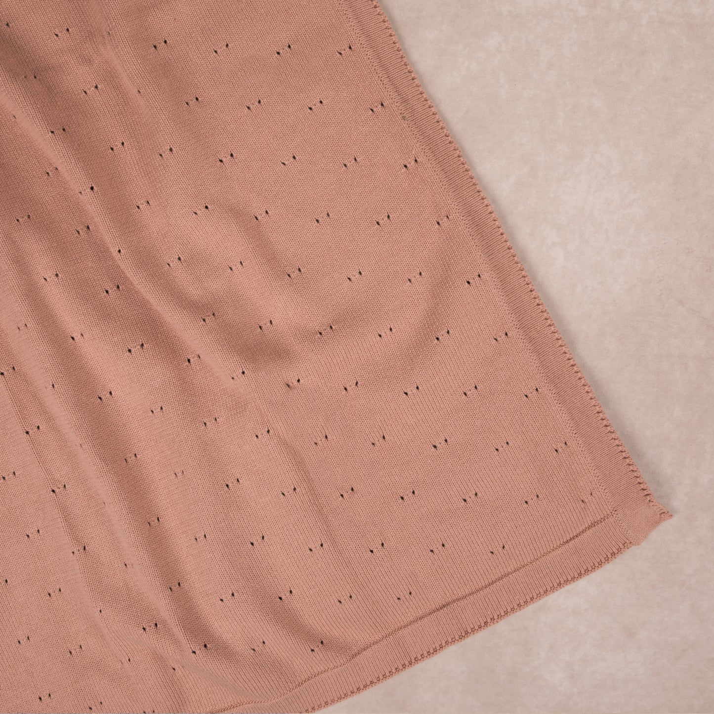 pointelle knit blanket | dusty rose